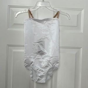 Brand New White Satin Leotard Theatricals Many Sizes